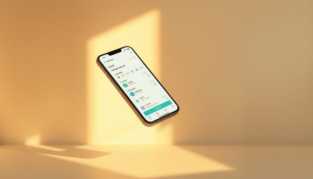 A modern smartphone floating in a serene, minimalist setting, its screen displaying a seamless mobile banking interface. The device is bathed in warm, natural lighting, casting soft shadows that add depth and dimension. The background is a simple, uncluttered palette of muted tones, allowing the technology to take center stage. The overall composition conveys a sense of effortless, intuitive financial management - a tool that seamlessly integrates into one's daily life. The image captures the essence of a powerful, yet user-friendly mobile banking experience.