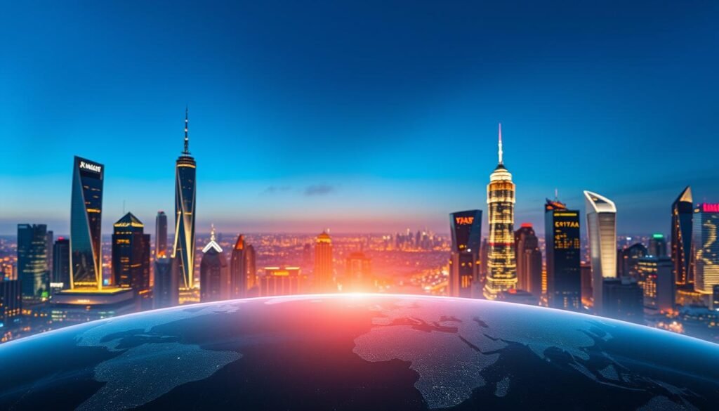 A serene global landscape unfolds, featuring a diverse array of international stock tickers elegantly displayed against a backdrop of sleek skyscrapers and bustling cityscapes. The foreground showcases a neatly curated portfolio of foreign equities, each represented by a distinct symbol, conveying the breadth and depth of investment opportunities beyond domestic borders. Soft, diffused lighting casts a warm, inviting glow, while a subtle depth of field emphasizes the importance of balancing local and global assets for a well-rounded 2026 investment strategy. This image encapsulates the essential role of foreign stocks in building a resilient and diversified portfolio for the discerning beginner investor. A serene global landscape unfolds, featuring a diverse array of international stock tickers elegantly displayed against a backdrop of sleek skyscrapers and bustling cityscapes. The foreground showcases a neatly curated portfolio of foreign equities, each represented by a distinct symbol, conveying the breadth and depth of investment opportunities beyond domestic borders. Soft, diffused lighting casts a warm, inviting glow, while a subtle depth of field emphasizes the importance of balancing local and global assets for a well-rounded 2026 investment strategy. This image encapsulates the essential role of foreign stocks in building a resilient and diversified portfolio for the discerning beginner investor.