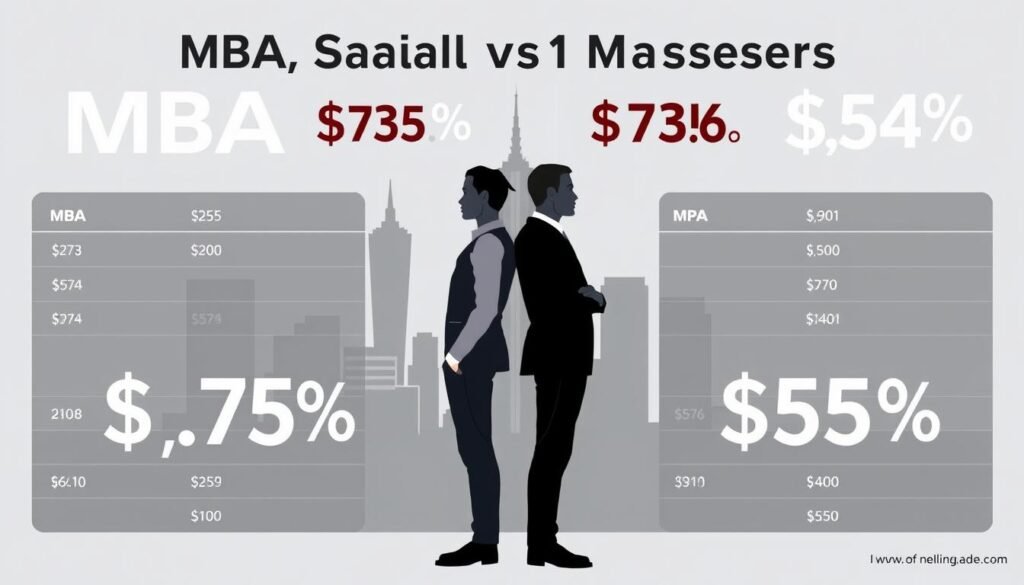 salary comparison MBA vs masters USA