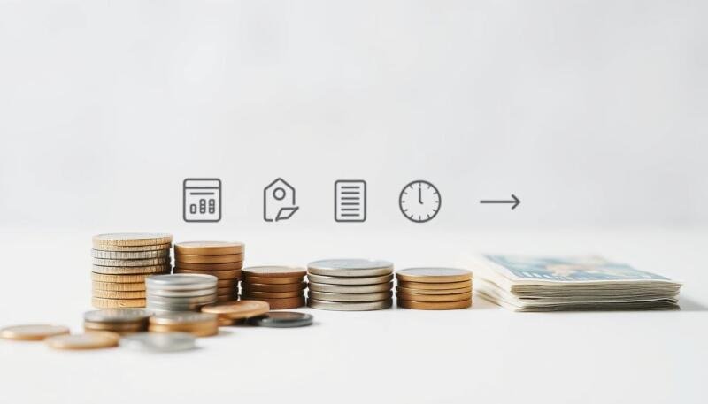 A clean, minimalist composition depicting common financial fees and limits. In the foreground, various coins and bills representing different currencies, arranged in a neat, organized manner. The middle ground features several simple icons or symbols representing common account fees and transaction limits, such as an ATM, a graph, or a timer. The background is a soft, blurred gradient, with a subtle texture or pattern, evoking a sense of professionalism and financial stability. The lighting is soft and even, creating a calm, contemplative atmosphere. The overall scene conveys a clear and concise message about the importance of understanding the fees and limits associated with financial accounts.