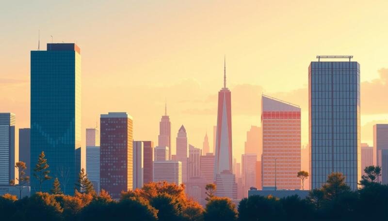 A vibrant and informative illustration showcasing various investment types suitable for student investors. In the foreground, crisp and detailed depictions of stocks, bonds, exchange-traded funds (ETFs), and mutual funds, each represented by iconic symbols and illustrations. The midground features a modern, minimalist cityscape with skyscrapers and financial landmarks, bathed in warm, directional lighting that casts subtle shadows. The background is a serene, gradient-filled sky, evoking a sense of opportunity and potential. The overall composition is balanced, clean, and visually appealing, guiding the viewer's attention to the key investment vehicles. The image conveys a professional, educational, and aspirational tone suitable for the article's target audience of student investors. A vibrant and informative illustration showcasing various investment types suitable for student investors. In the foreground, crisp and detailed depictions of stocks, bonds, exchange-traded funds (ETFs), and mutual funds, each represented by iconic symbols and illustrations. The midground features a modern, minimalist cityscape with skyscrapers and financial landmarks, bathed in warm, directional lighting that casts subtle shadows. The background is a serene, gradient-filled sky, evoking a sense of opportunity and potential. The overall composition is balanced, clean, and visually appealing, guiding the viewer's attention to the key investment vehicles. The image conveys a professional, educational, and aspirational tone suitable for the article's target audience of student investors.